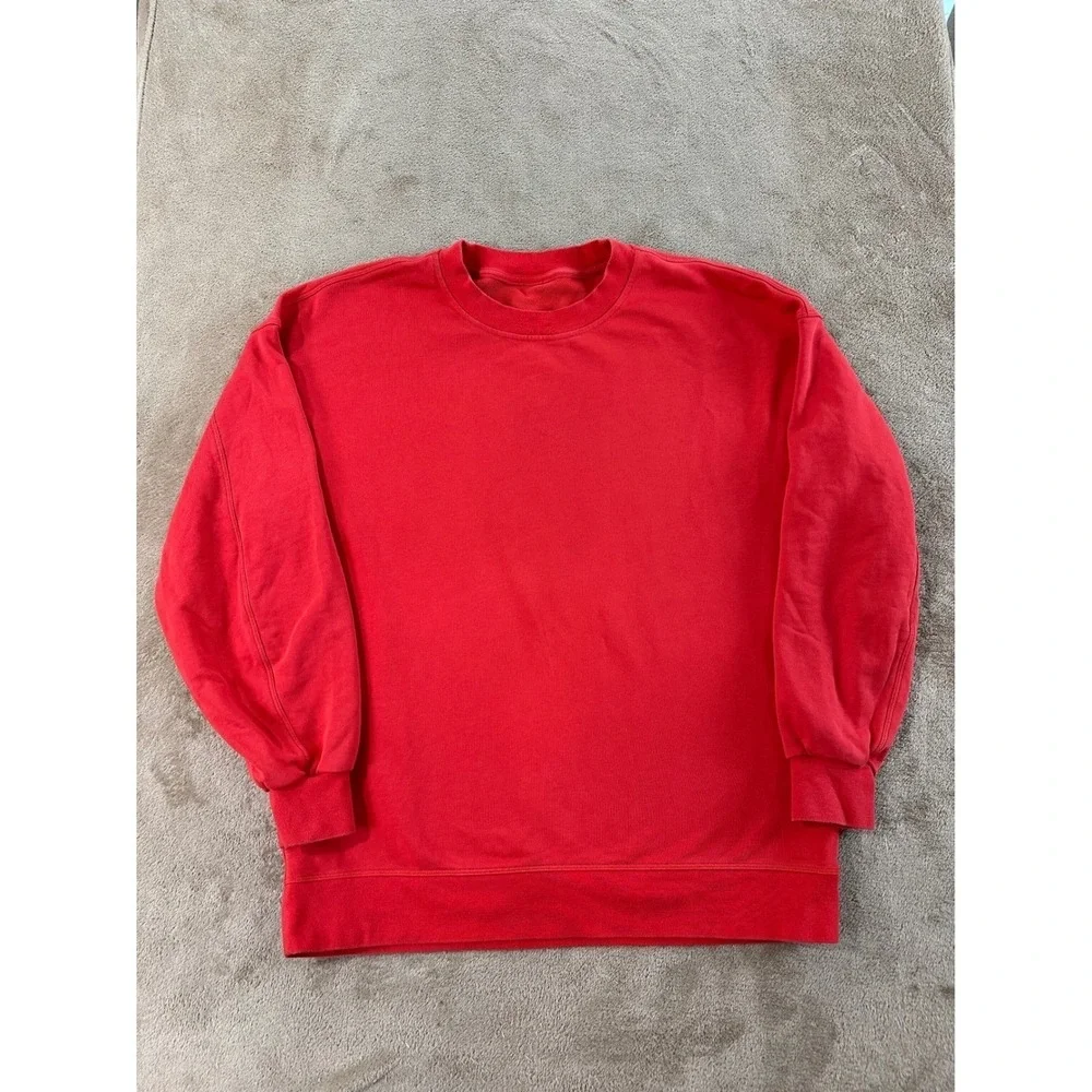 Lululemon‎ Perfectly Oversized Crewneck Sweatshirt Women 6-8 M Red Pullover EUC